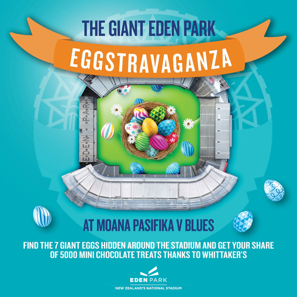 Eden Park hosts NZ’s largest Easter EGGStravaganza hunt ahead of Moana Pasifika taking on the Blues at home